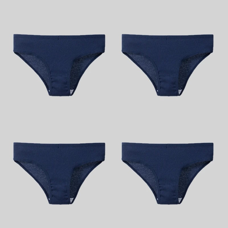 PureOnSkin 4PCS/Set Women's Cotton Striped Breathable Comfortable Briefs