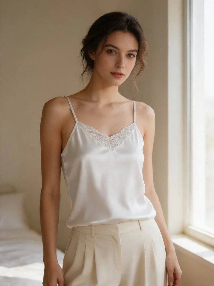 PureOnSkin OEKO-TEX 19MM Real Silk Solid Tank Top