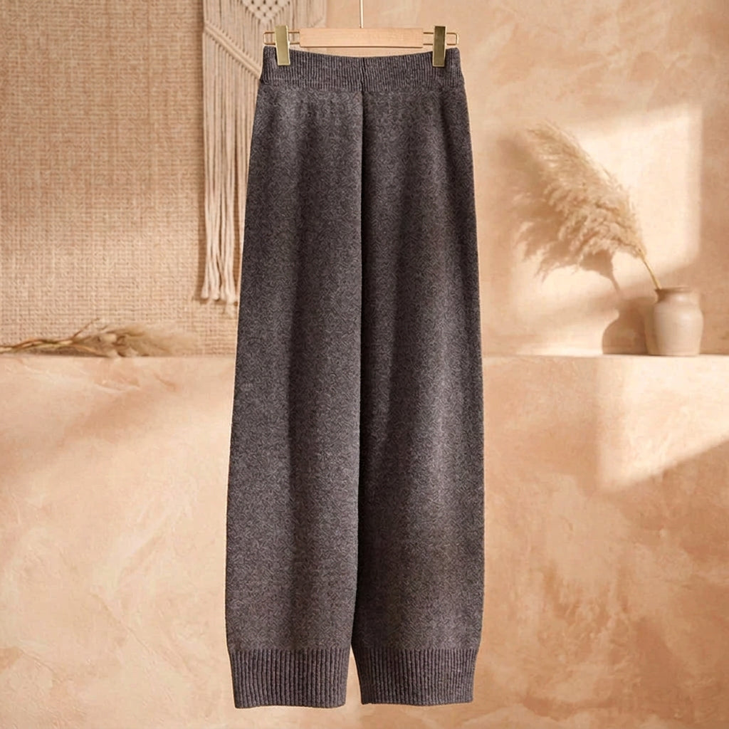 Women’s 100% Australian Merino Wool High Waisted Wide Leg Knitted Pants