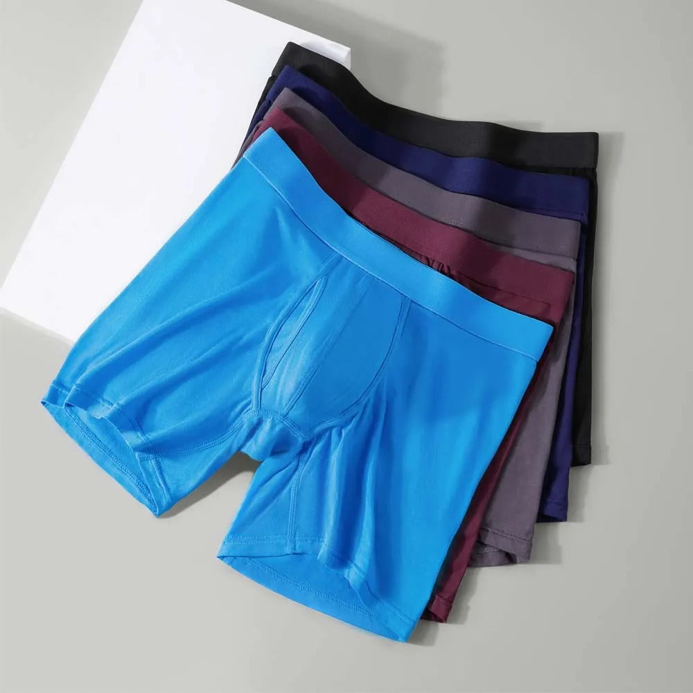 Men's 8-Pack Breathable Bamboo Fiber Long Boxer Underwear