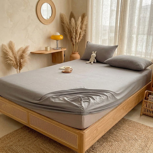 PureOnSkin 100% Pure Cotton Fitted Sheet with 360° Elastic Skirt