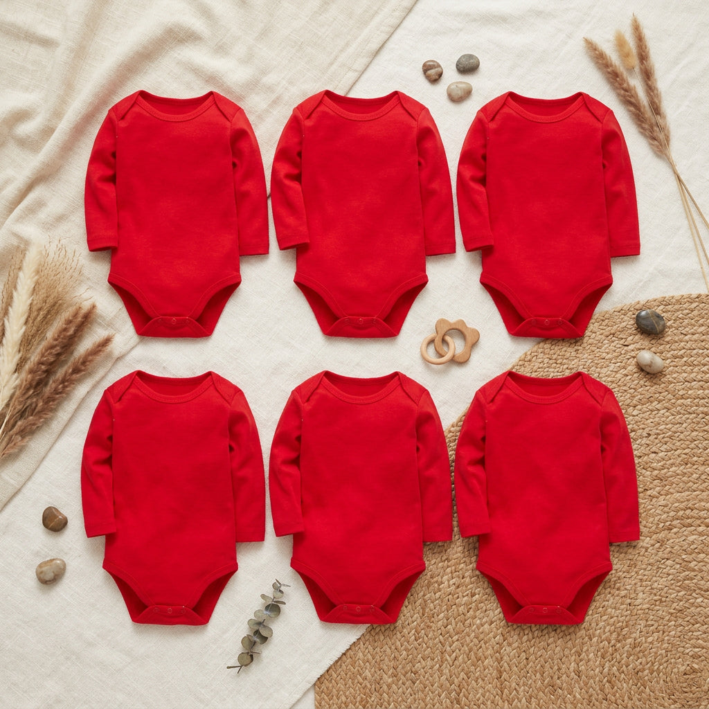 PureOnSkin Baby 100% Pure Cotton Long-Sleeve Bodysuit Multi-Pack (0–24 Months)
