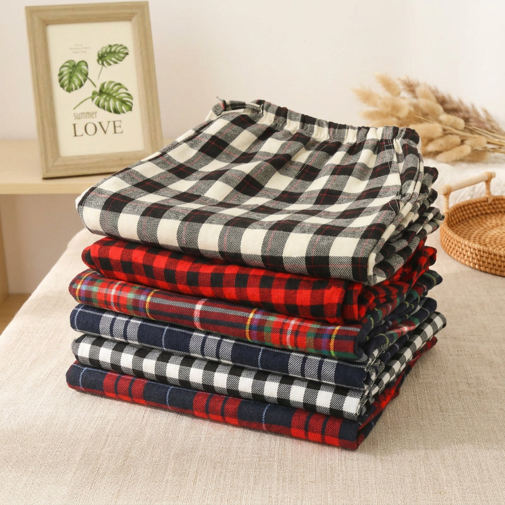 PureOnSkin Women’s 100% Cotton Flannel Plaid Pajama Pants