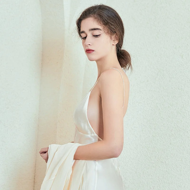 PureOnSkin OEKO-TEX 16MM Real Silk Suspender Nightdress