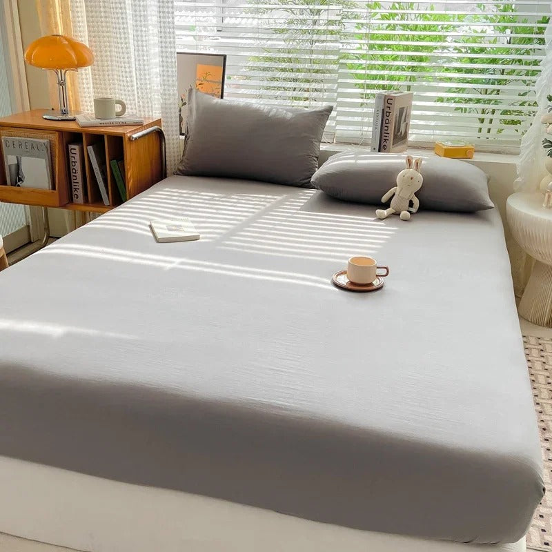 PureOnSkin 100% Pure Cotton Fitted Sheet with 360° Elastic Skirt
