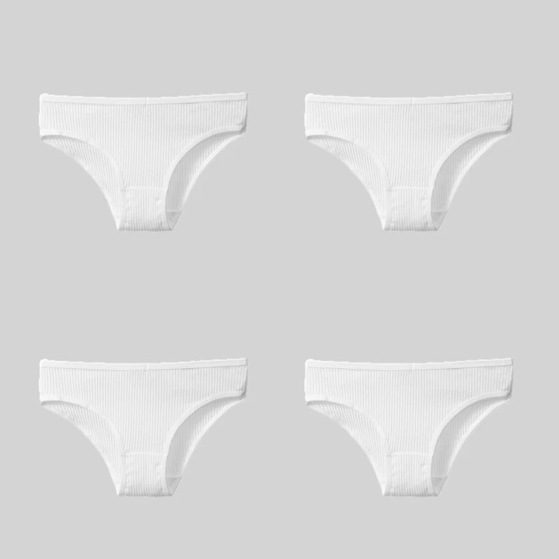 PureOnSkin 4PCS/Set Women's Cotton Striped Breathable Comfortable Briefs