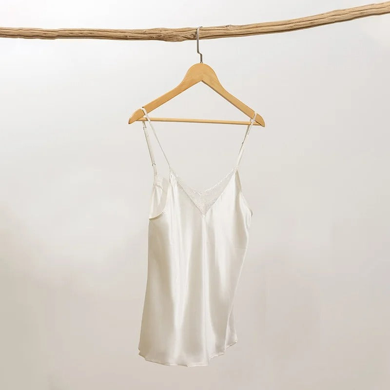 PureOnSkin OEKO-TEX 19MM Real Silk Solid Tank Top