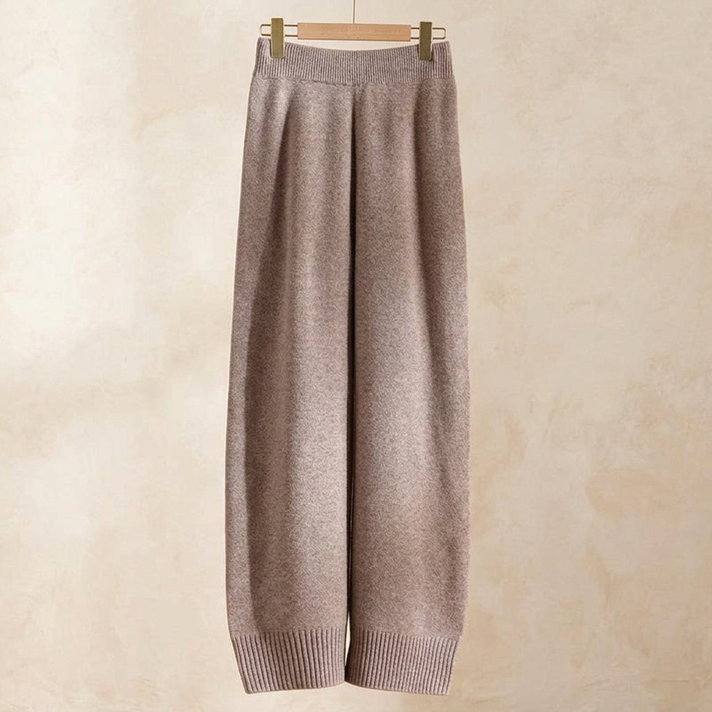 Women’s 100% Australian Merino Wool High Waisted Wide Leg Knitted Pants