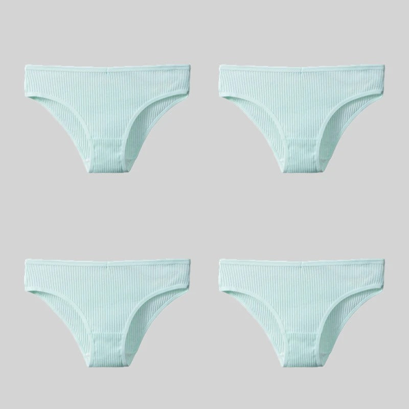 PureOnSkin 4PCS/Set Women's Cotton Striped Breathable Comfortable Briefs