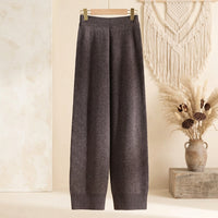Women’s 100% Australian Merino Wool High Waisted Wide Leg Knitted Pants