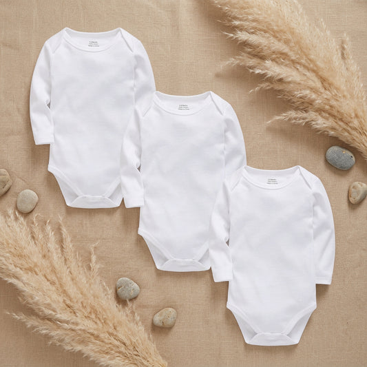 PureOnSkin Baby 100% Pure Cotton Long-Sleeve Bodysuit Multi-Pack (0–24 Months)