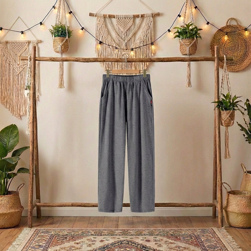 Men's Pure Cotton Loose Trousers: All-Day Breathable Comfort