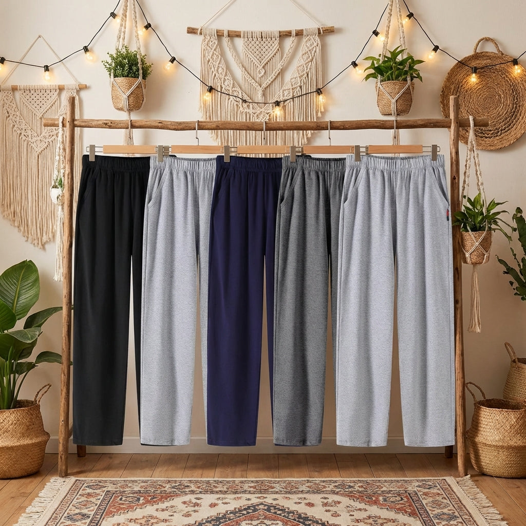 Men's Pure Cotton Loose Trousers: All-Day Breathable Comfort