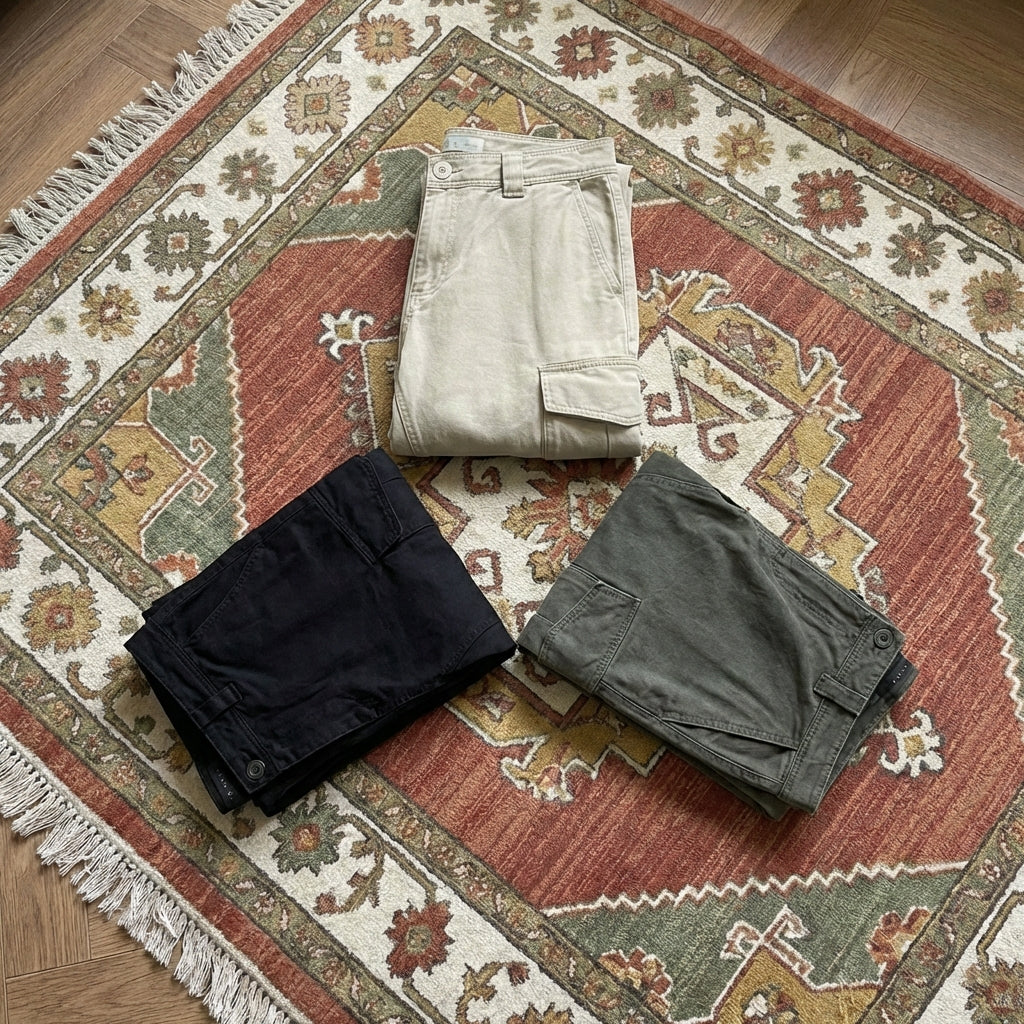 Multi-pocket cotton work shorts with retro fringe detail, breathable utility design, and relaxed fit for comfortable everyday wear.