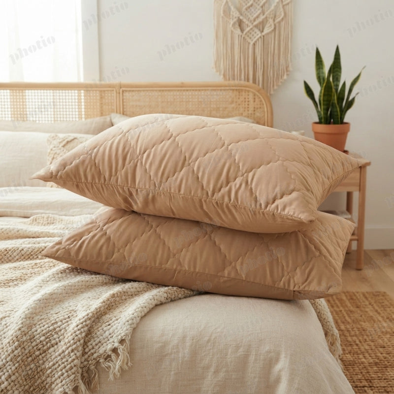 Pure Cotton Quilted Pillow Protective Cover