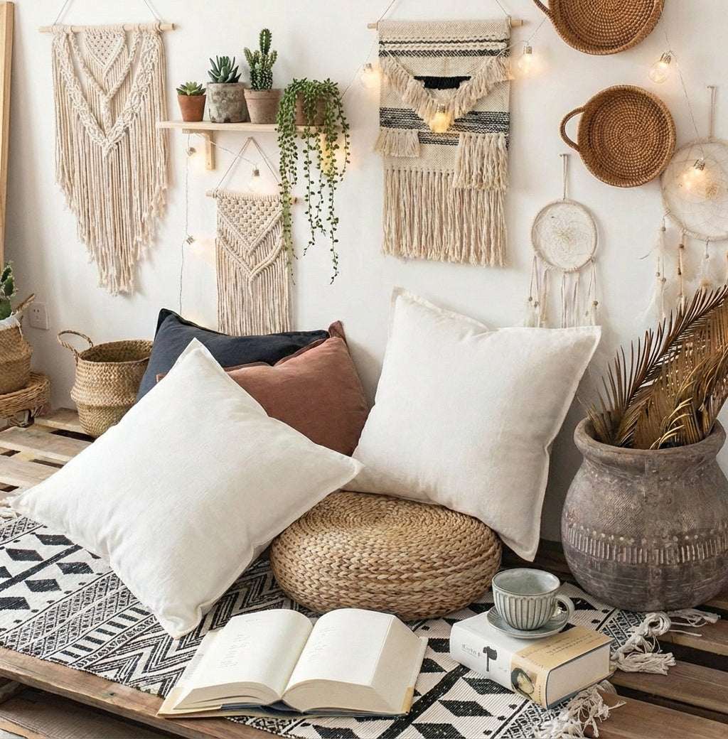 PureOnSkin Luxury Linen Cotton Pillow Case | Natural Fiber