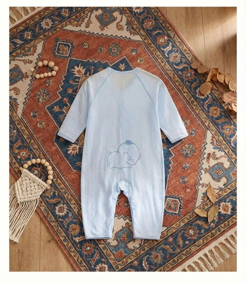 Baby Bamboo Pajamas Ultra Gentle Sleepsuit | PureOnSkin – Blue