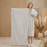PureOnSkin Retro Soft 100% Organic Long-Staple Combed Cotton Striped Bath Towel