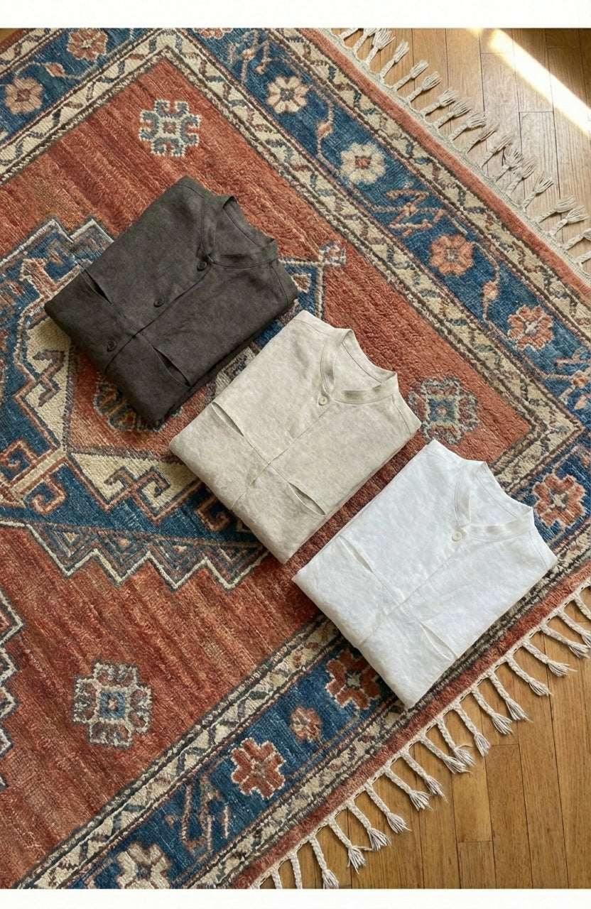A lightweight women’s cardigan in solid [Insert Color], made from breathable linen fabric with a relaxed open-front design and long sleeves.