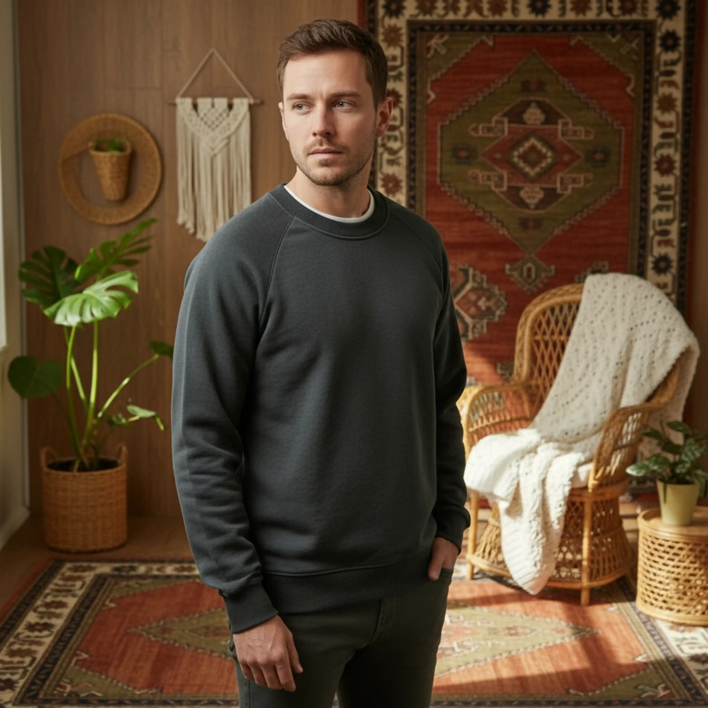 Men’s Fashion Casual Cotton Loose Sweater
