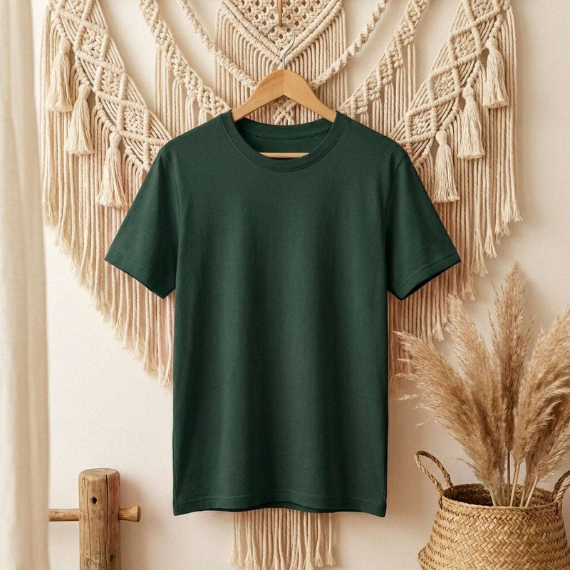 PureOnSkin 240g Heavyweight Cotton T-Shirt | Premium Unisex – Dark Blackish Green