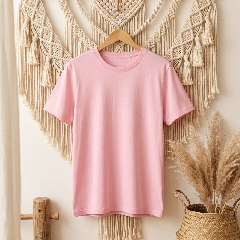 PureOnSkin 240g Heavyweight Cotton T-Shirt | Premium Unisex – Cherry Blossom Powder