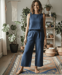 PureOnSkin Breathable Women’s Casual Long Sleeve Loose Cotton Linen Suit for Seborrheic Dermatitis & Sweat Irritation Relief