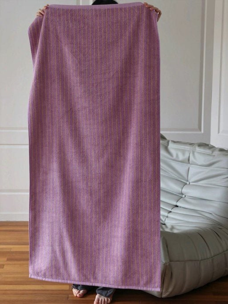 PureOnSkin Ultra-Soft Absorbent Retro Stripe 100% Organic Combed Cotton Bath Towel