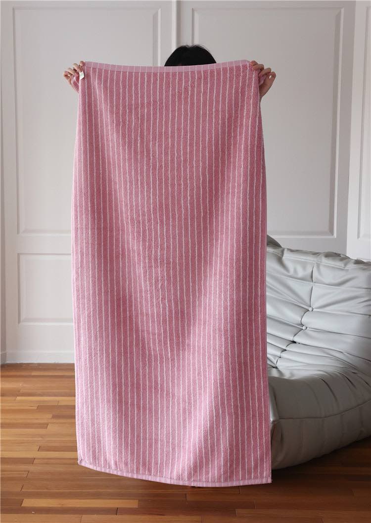PureOnSkin Ultra-Soft Absorbent Retro Stripe 100% Organic Combed Cotton Bath Towel