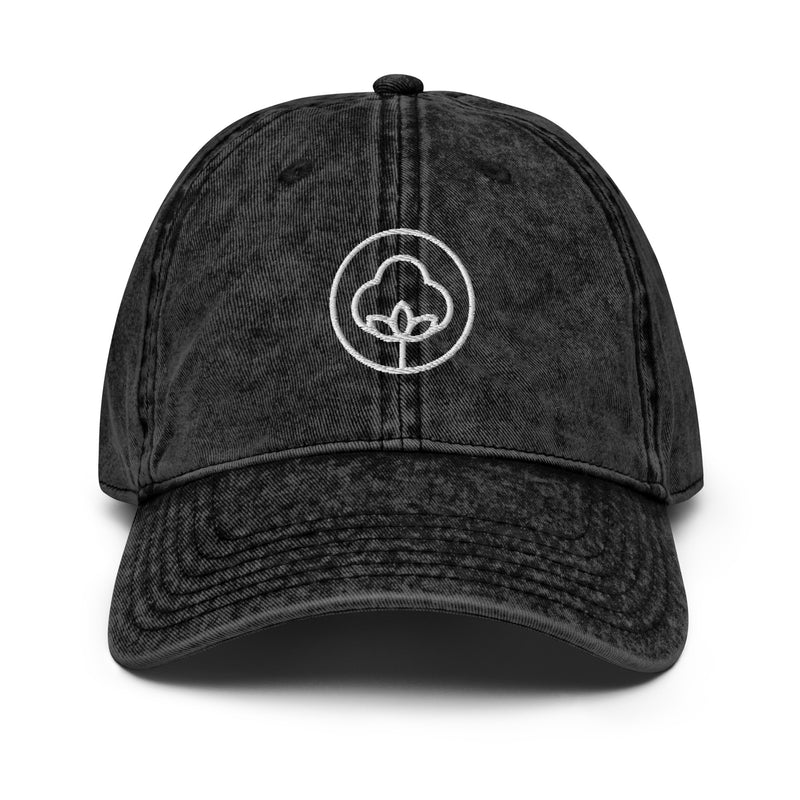 PureOnSkin 100% Cotton Embroidered Unisex Vintage Cotton Twill Cap – Black