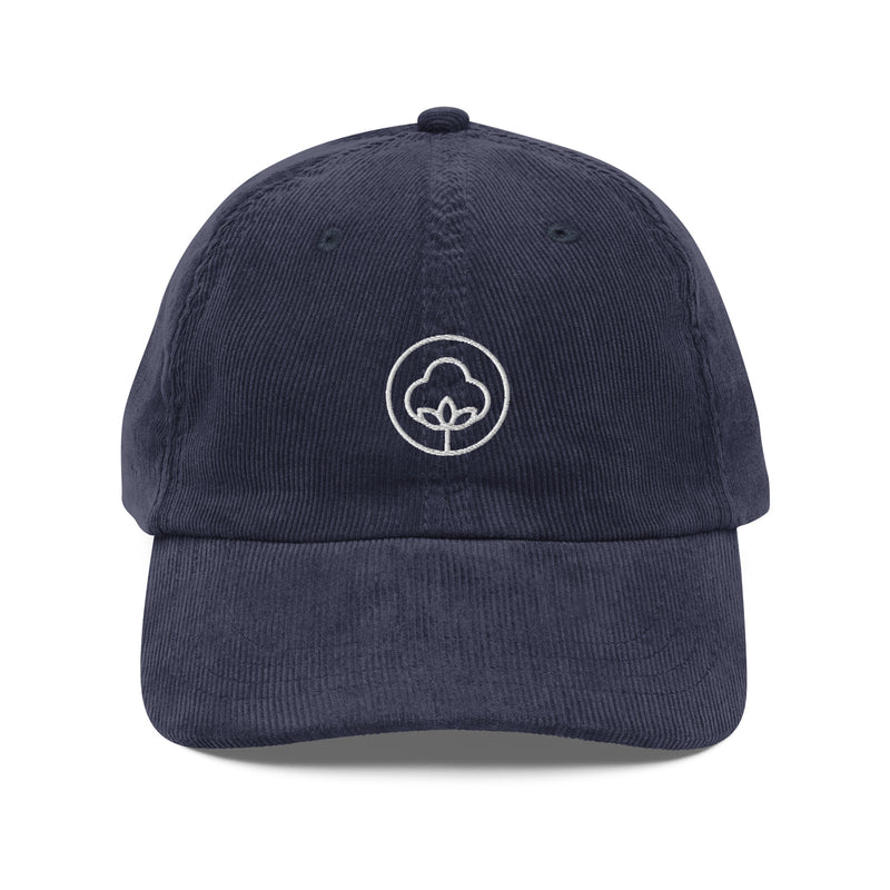 PureOnSkin 100% Cotton Embroidered Unisex Vintage Corduroy Cap – Navy