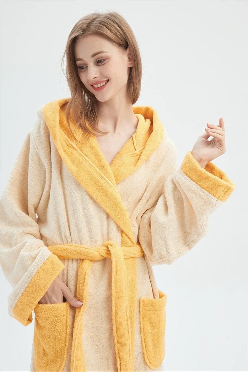 Whimsical Ultra Soft Sunflower Hooded Bathrobe 100% Organic Cotton
