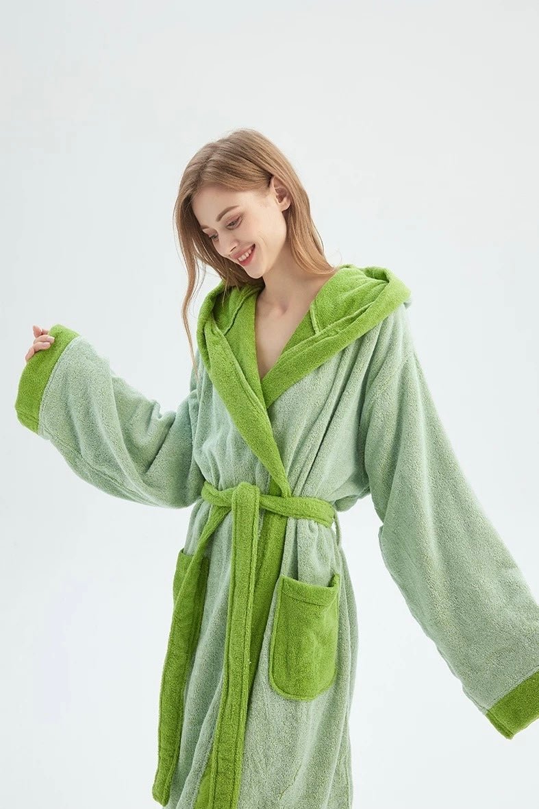Whimsical Ultra Soft Sunflower Hooded Bathrobe 100% Organic Cotton