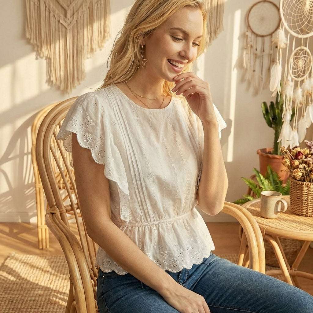 Women's Fashion Tops Breathable Cotton Linen Blouse | Soft