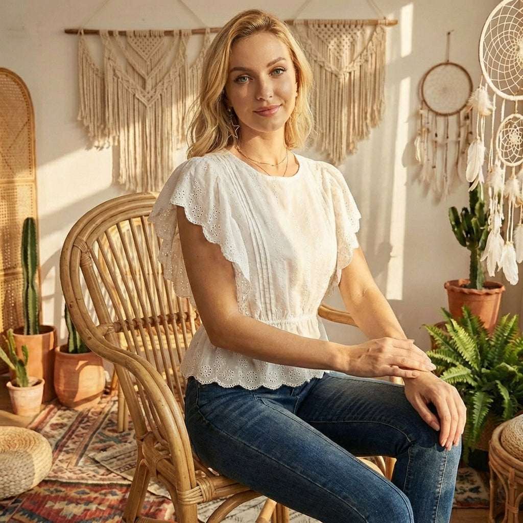 Women's Fashion Tops Breathable Cotton Linen Blouse | Soft