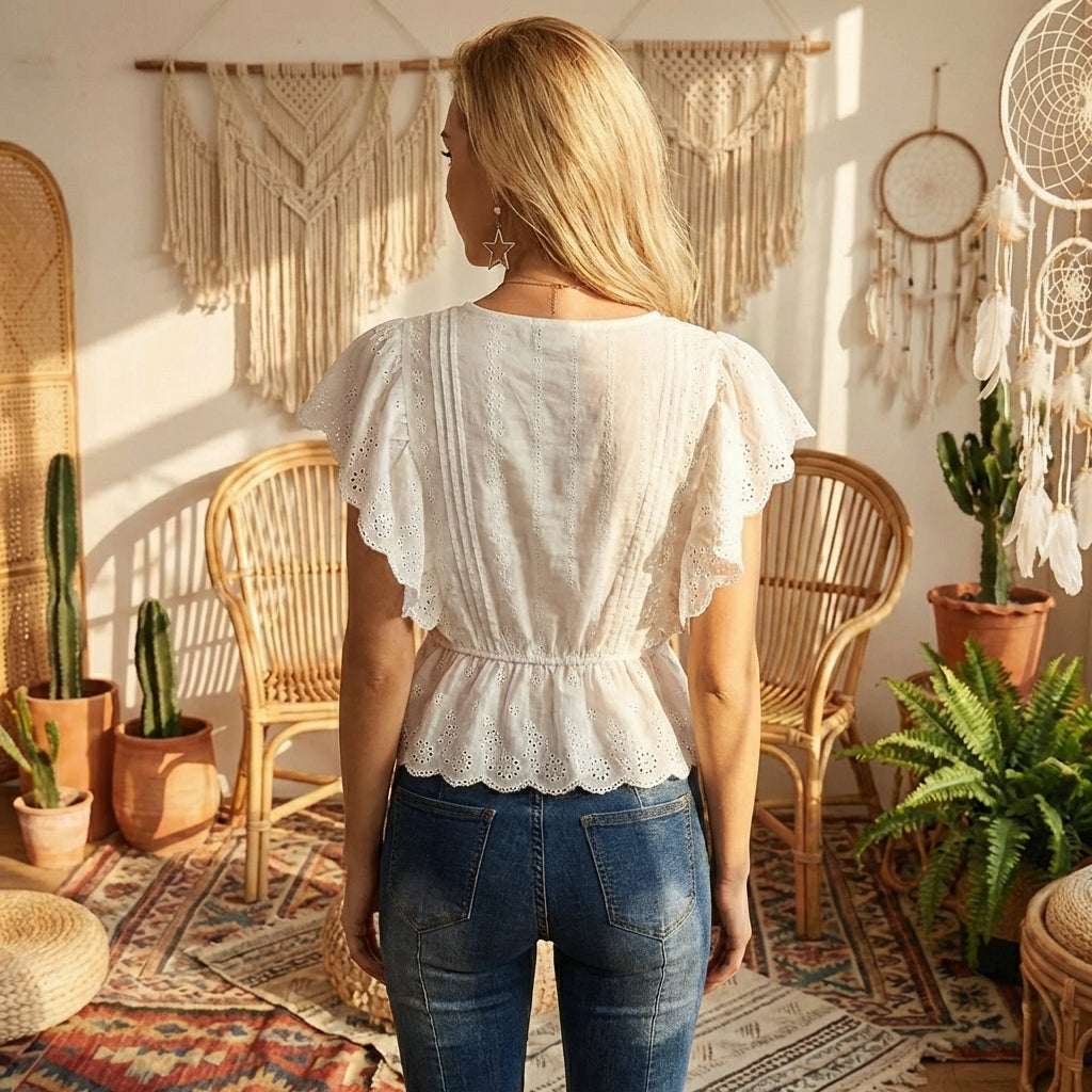 Women's Fashion Tops Breathable Cotton Linen Blouse | Soft