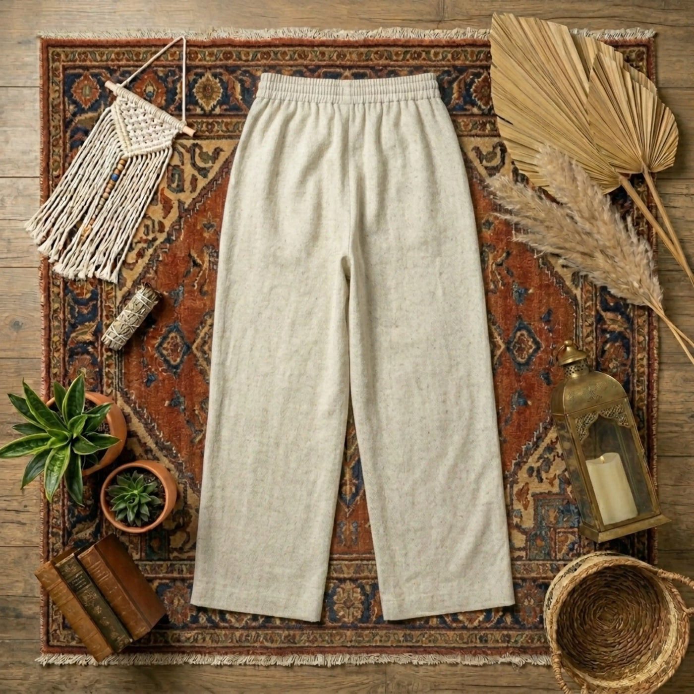 Umgee High Waisted Embellished Linen Pants Plus Size – Women’s Linen Wide Leg Pants