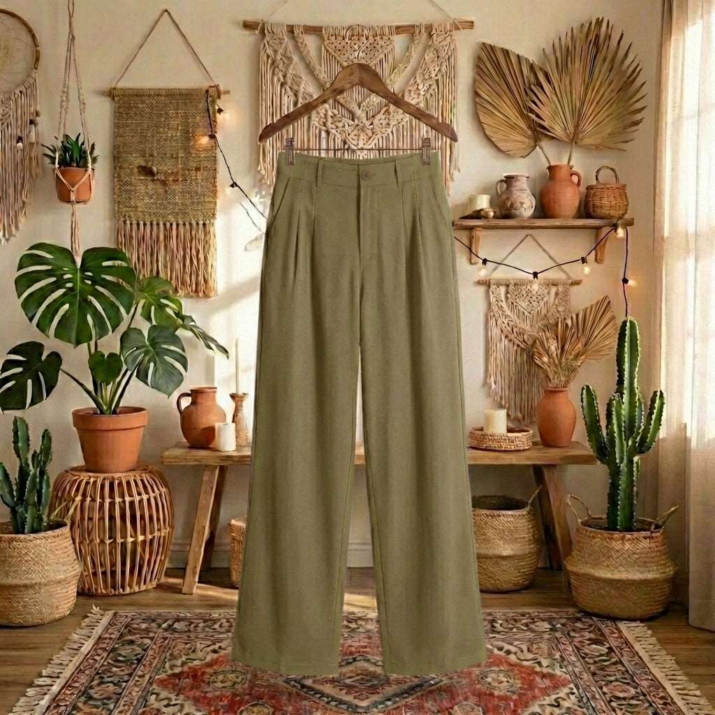 Women’s Summer Linen Blend Trousers | Breathable Cotton