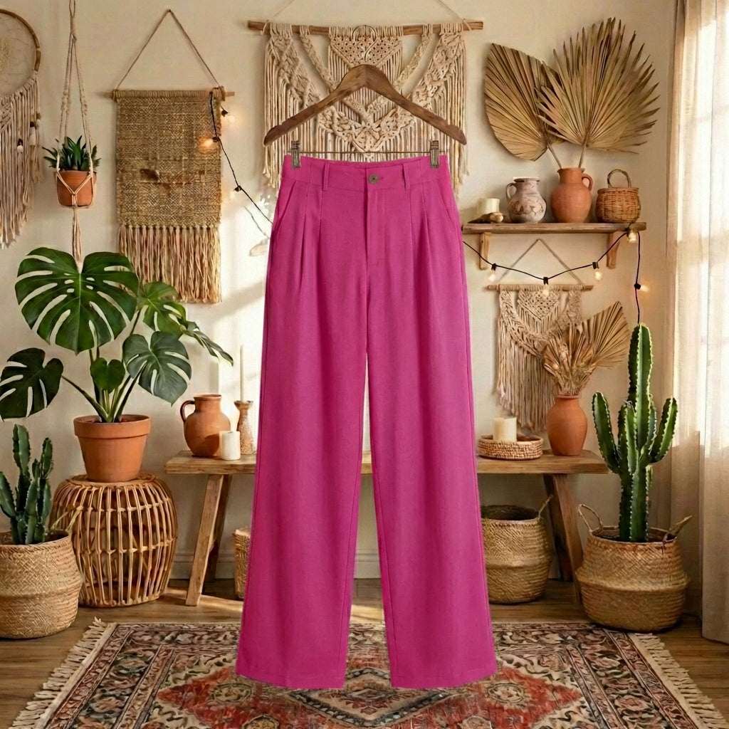 Women’s Summer Linen Blend Trousers | Breathable Cotton