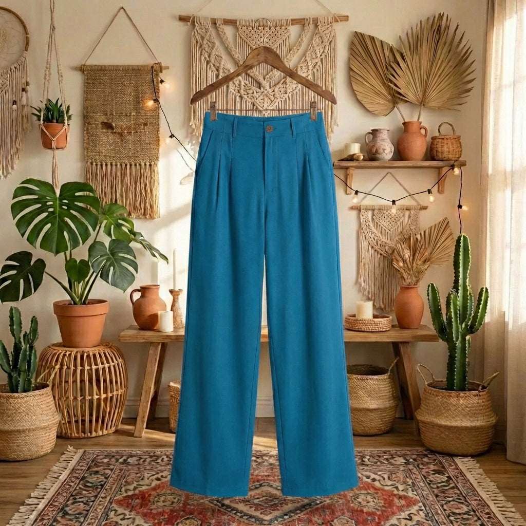 Women’s Summer Linen Blend Trousers | Breathable Cotton