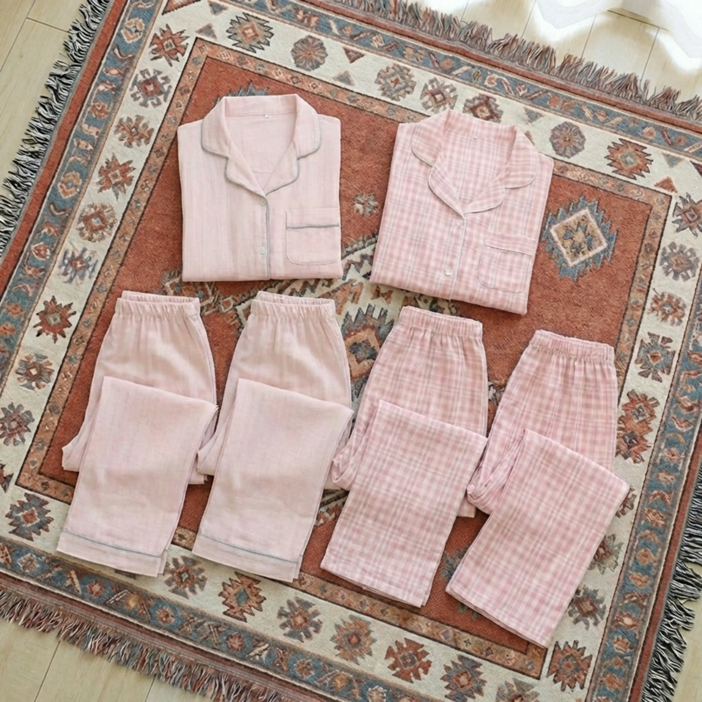 Women’s Three-Piece Cotton Gauze Pajama Set
