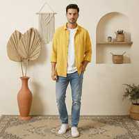 PureOnSkin Friction-Free Men’s Solid Color Long Sleeve Shirt for Contact Dermatitis & Skin Barrier Defense